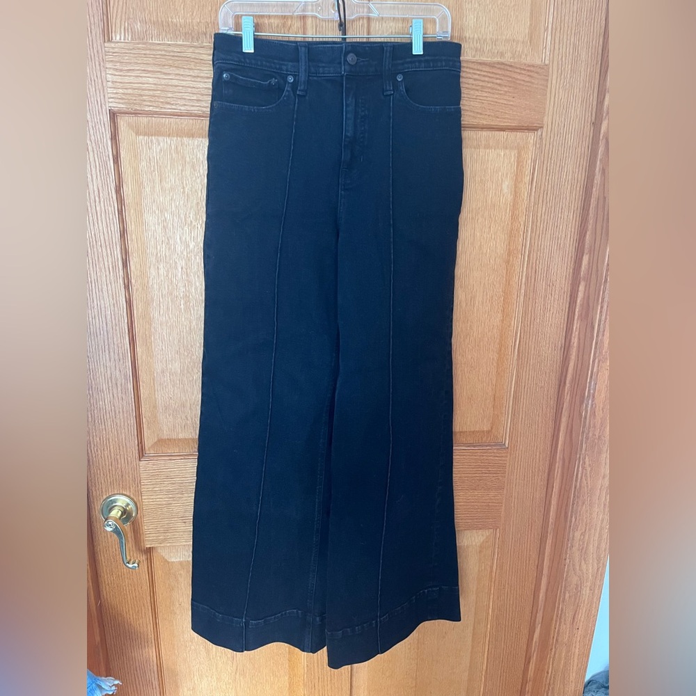 J. Crew Black wide leg trouser high rise Jeans